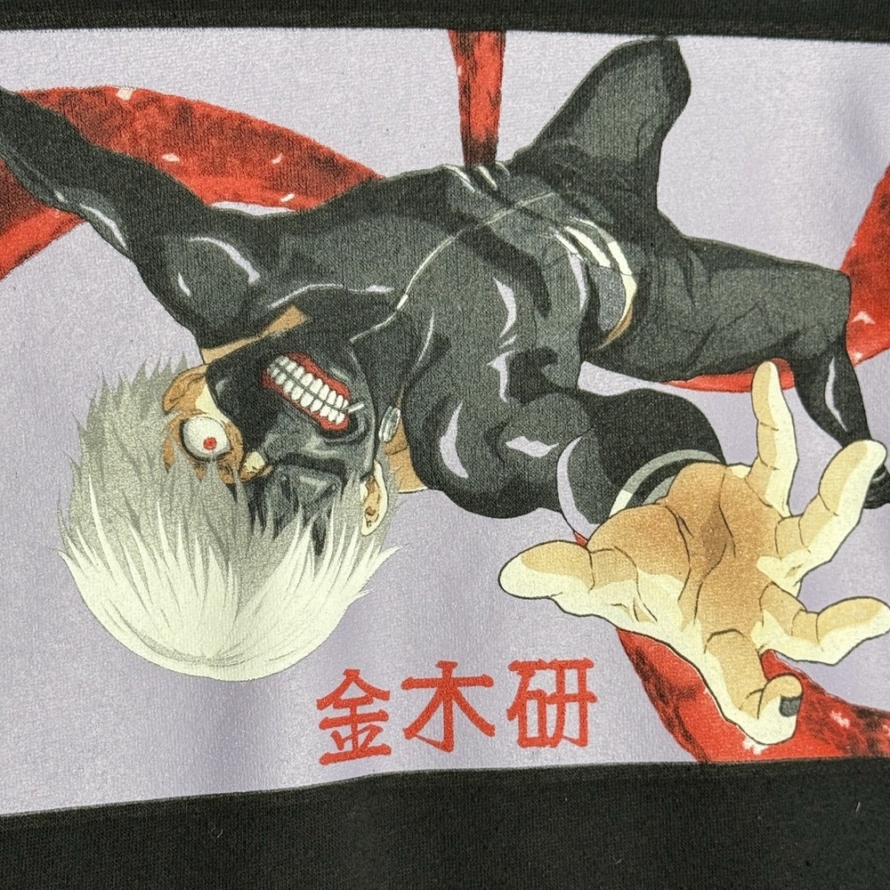 CRUNCHY ROLL Tokyo Ghoul Hoodie Men's Black Size Large Ken Kaneki Graphic